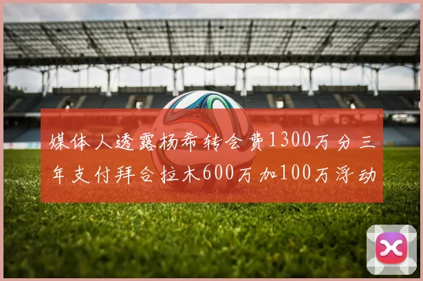 媒体人透露杨希转会费1300万分三年支付拜合拉木600万加100万浮动