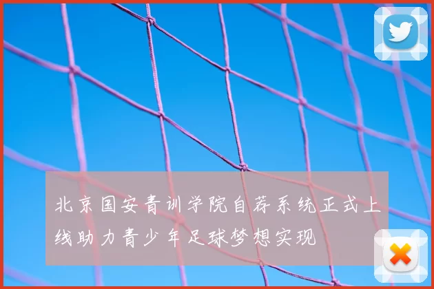 北京国安青训学院自荐系统正式上线助力青少年足球梦想实现